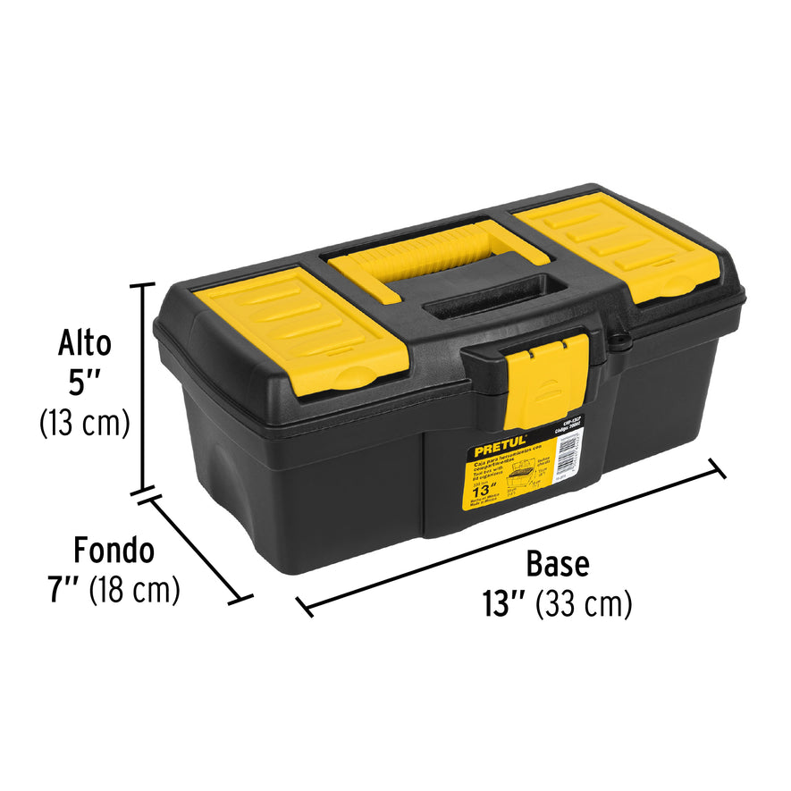 Caja para herramienta de 13' con compartimentos, Pretul Caja con 3, 20602