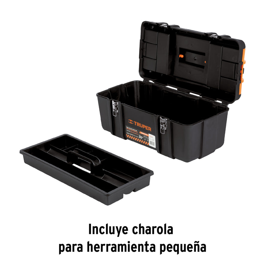 Caja para herramienta 20' c/compartimentos,broches metálicos Caja con 2, 102435