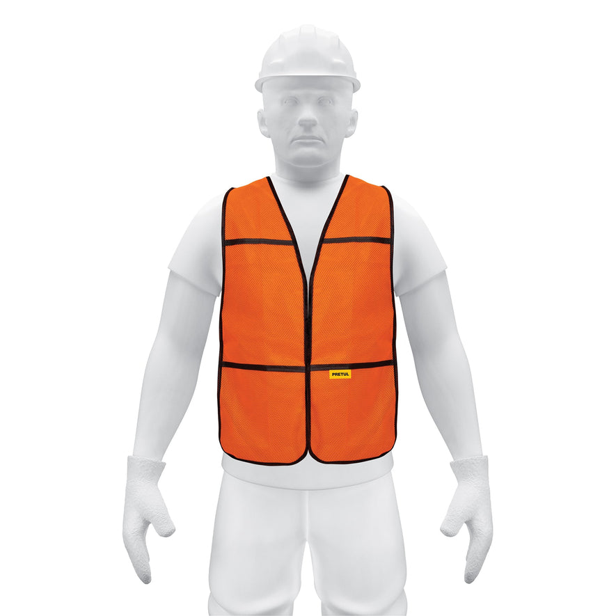 Chaleco de seguridad, uso de día, naranja, Pretul Caja con 5, 21023