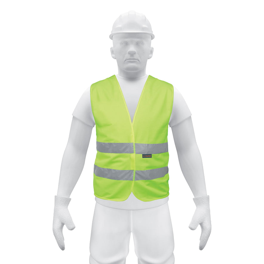 Chaleco de seguridad verde con cintas de alta visibilidad Caja con 5, 14425