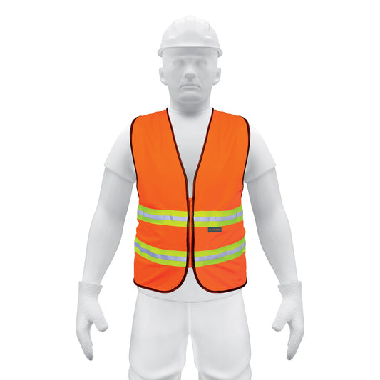 Chaleco de seguridad naranja alta visibilidad con cierre Caja con 5, 13473