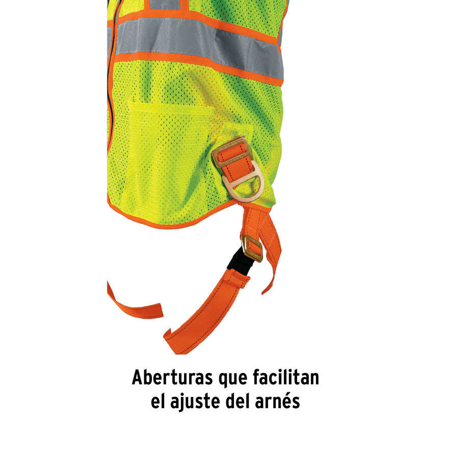 Chaleco de seguridad para arnés, alta visibilidad, verde Caja con 5, 101771