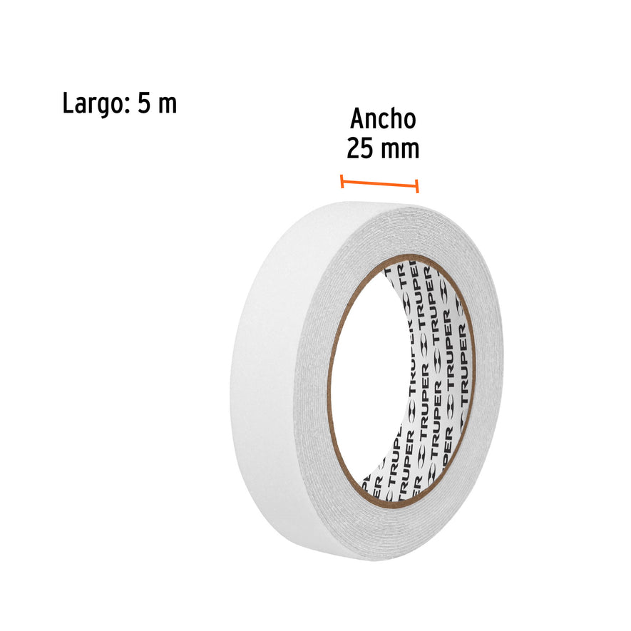 Rollo de 5m de cinta antiderrapante blanca 25mm con abrasivo Caja con 6, 12543