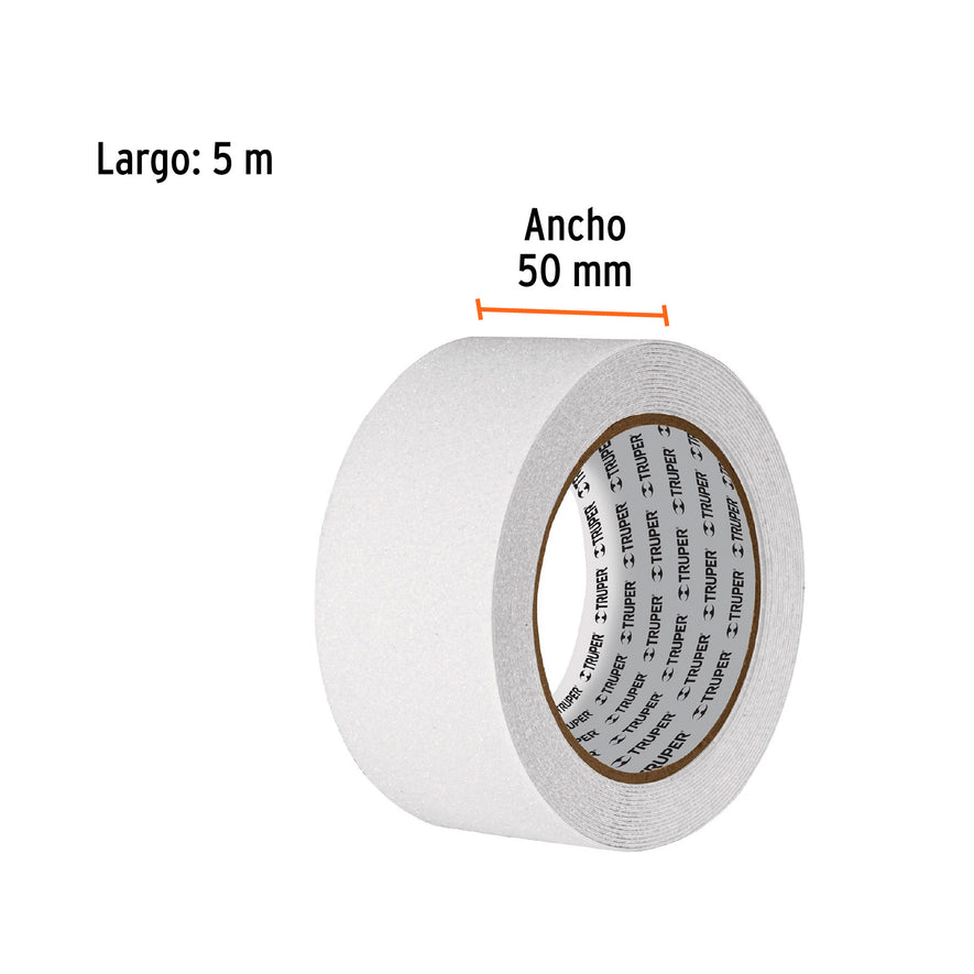 Rollo de 5m de cinta antiderrapante blanca 50mm con abrasivo Caja con 6, 12533