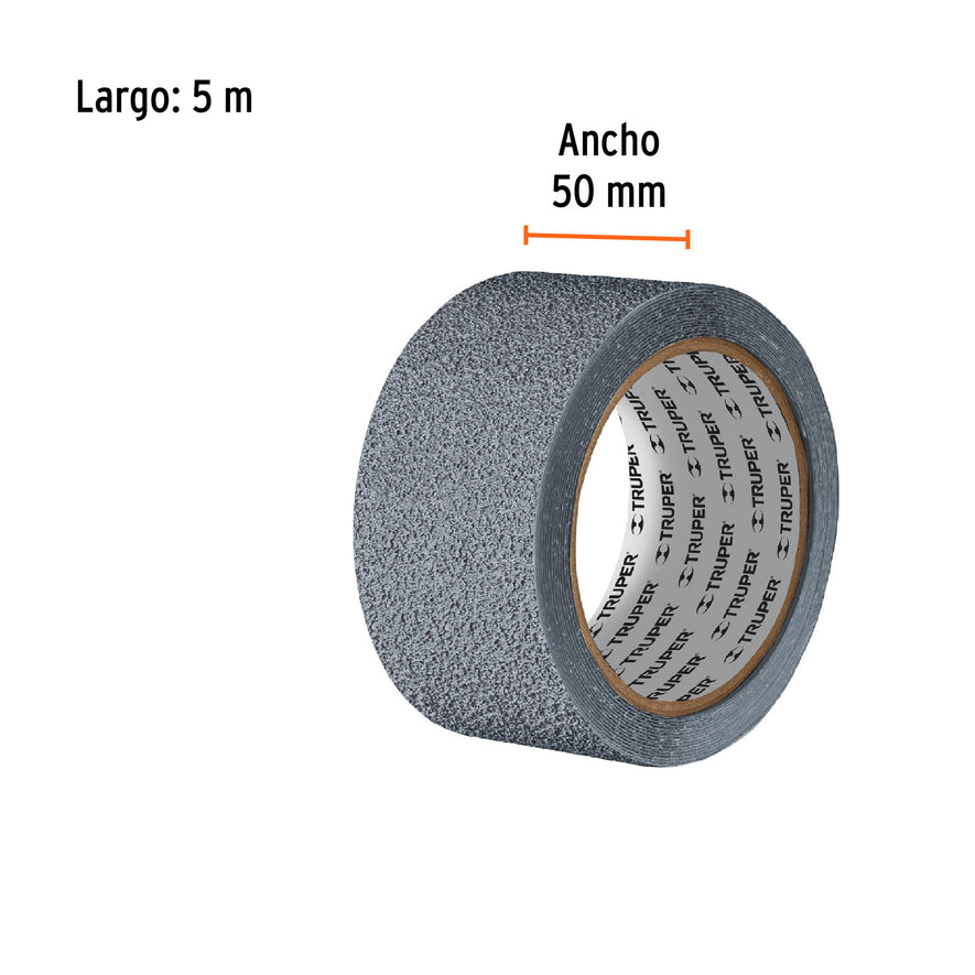 Rollo de 5 m cinta antiderrapante 50mm gris p/áreas húmedas Caja con 3, 101773