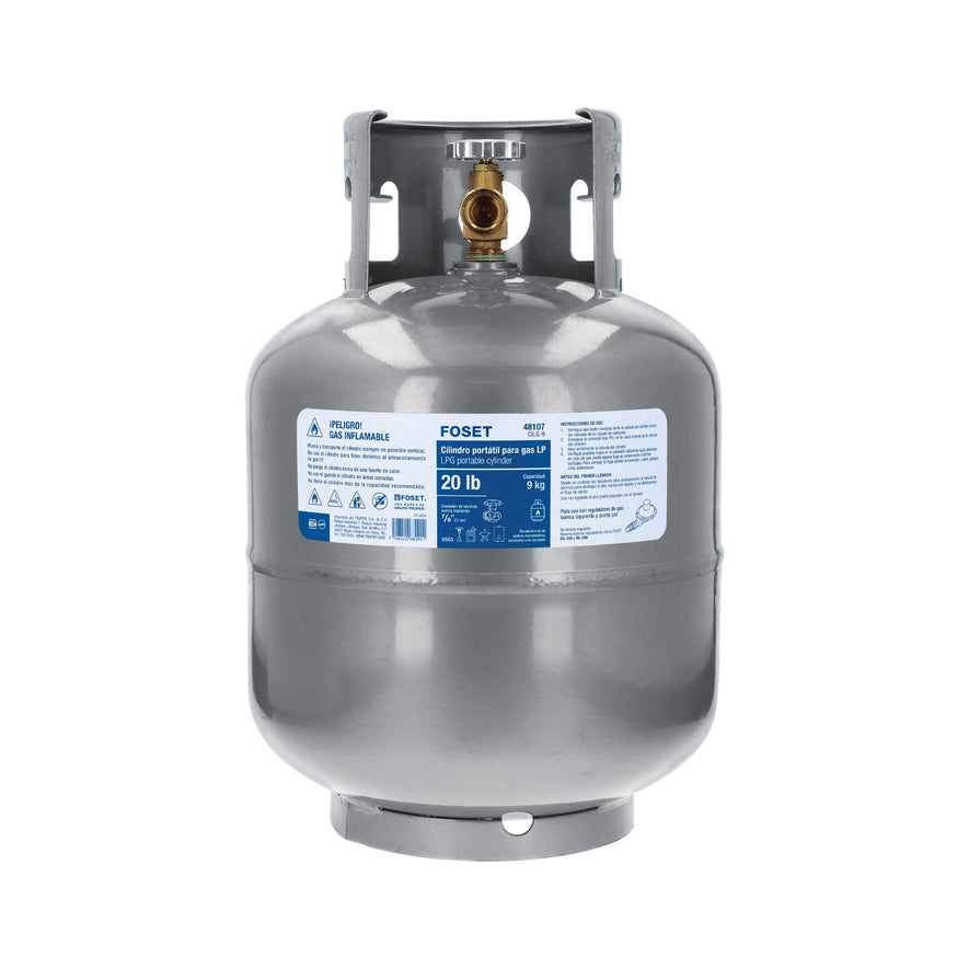 Cilindro portátil para gas LP, 20lb (9kg) Foset, 48107
