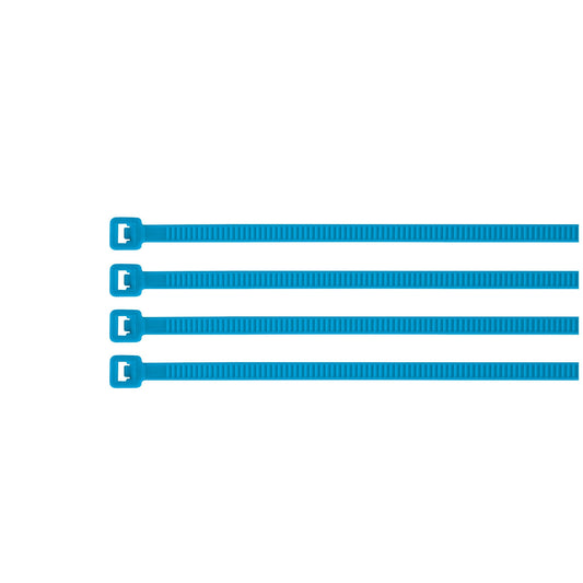 Bolsa con 100 cinchos plásticos 18 lb, 100 x 2.5 mm, azules Caja con 10, 41011