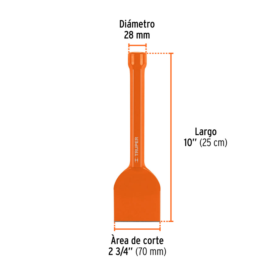 Cincel ladrillero 2-3/4 X 10', Truper Caja con 4, 12184
