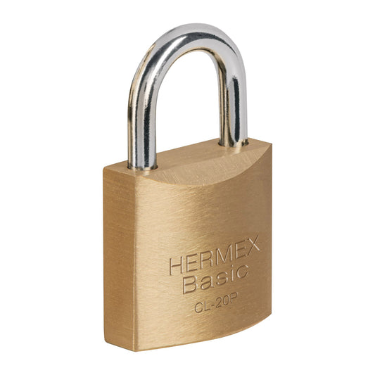 Blíster con 2 candados de latón de 20mm, Hermex Basic Caja con 6, 23513