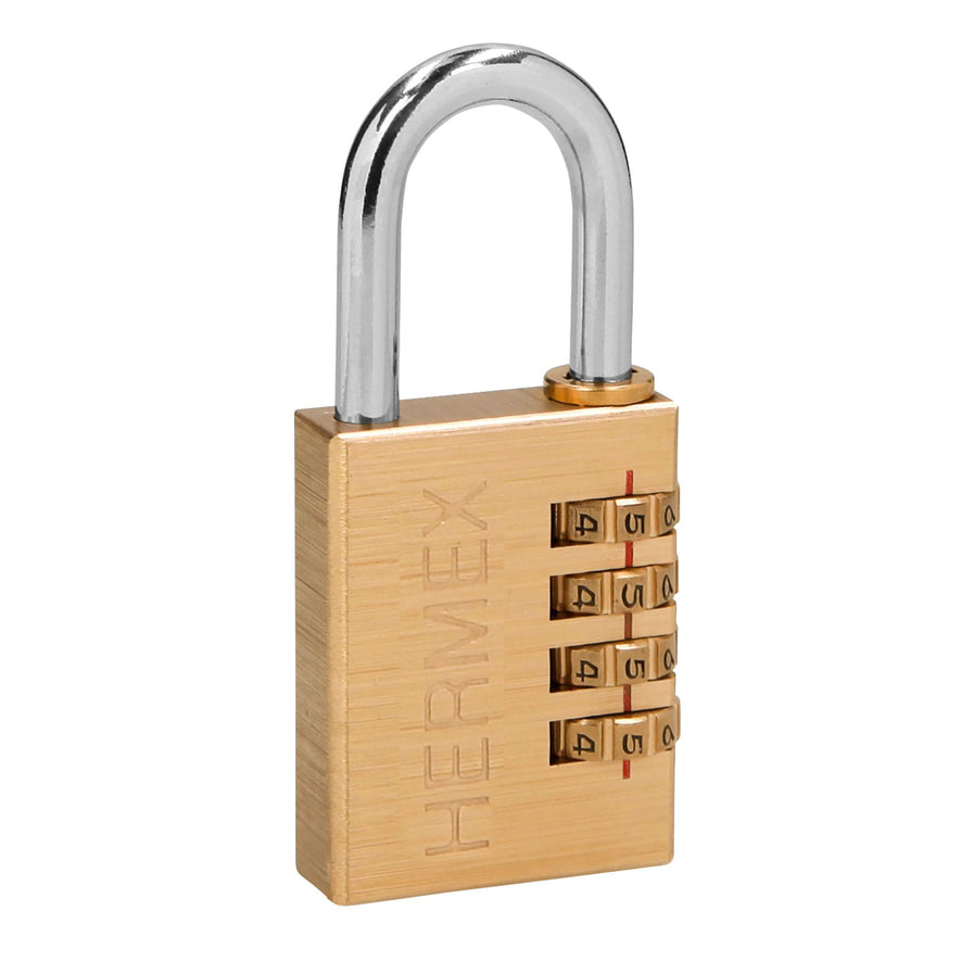 Candado de combinación 40 mm cuerpo de latón en blíster Caja con 3, 43348