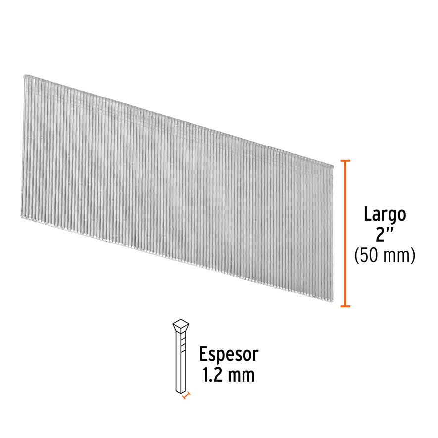 clavos calibre 18, 50 mm para CLNE-18, Truper Caja con 5000, 18269