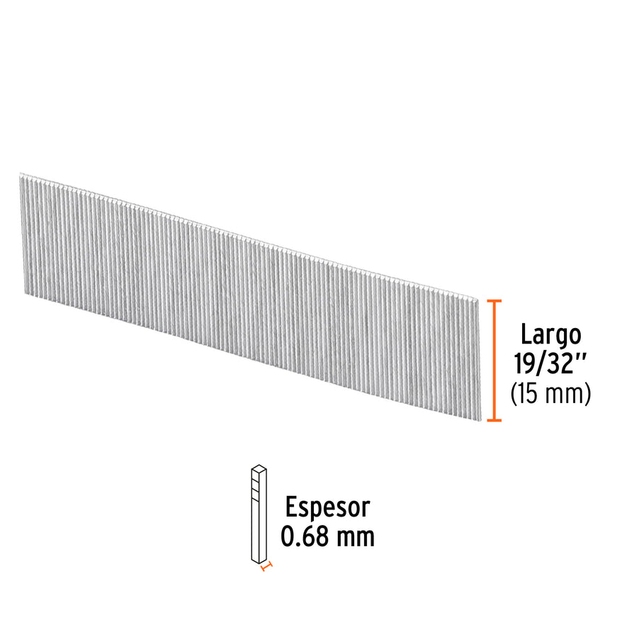 clavos calibre 23, 15 mm para CLNE-23, Truper Caja con 10000, 13374