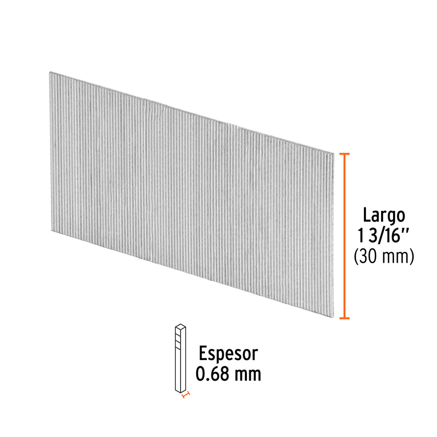 clavos calibre 23, 30 mm para CLNE-23, Truper Caja con 10000, 13408