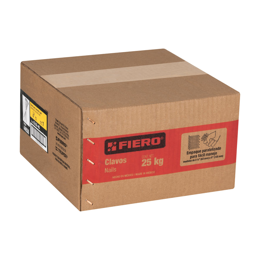 Kilo de clavos para concreto 4' galvanizado, caja de 25 kg Caja con 25, 44836