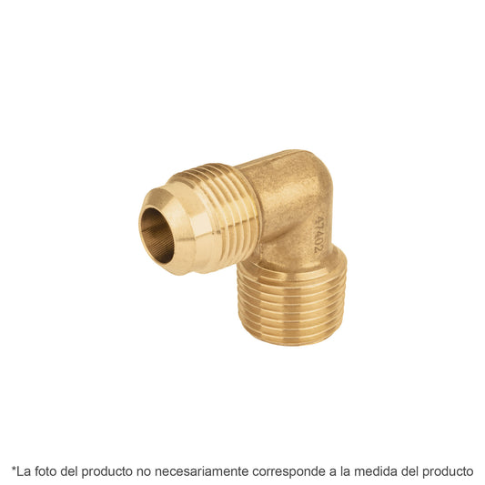 Codo terminal a 90° de latón 3/8 x 1/2', Foset Caja con 10, 47400