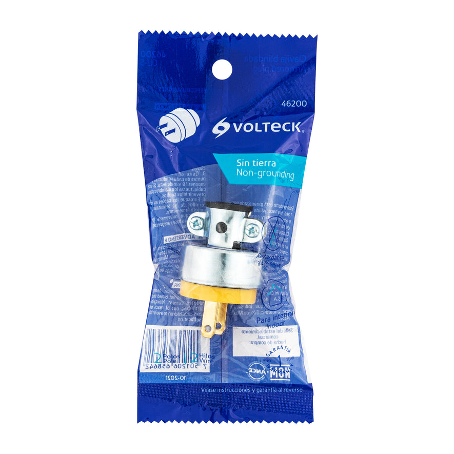 Clavija industrial blindada polarizada, Volteck Caja con 20, 46200