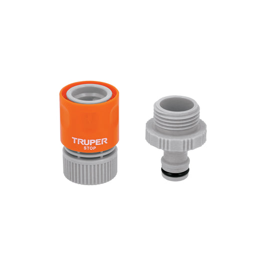 Conector 3/4' rápido de ABS manguera-acc. sistema click Caja con 6, 12722