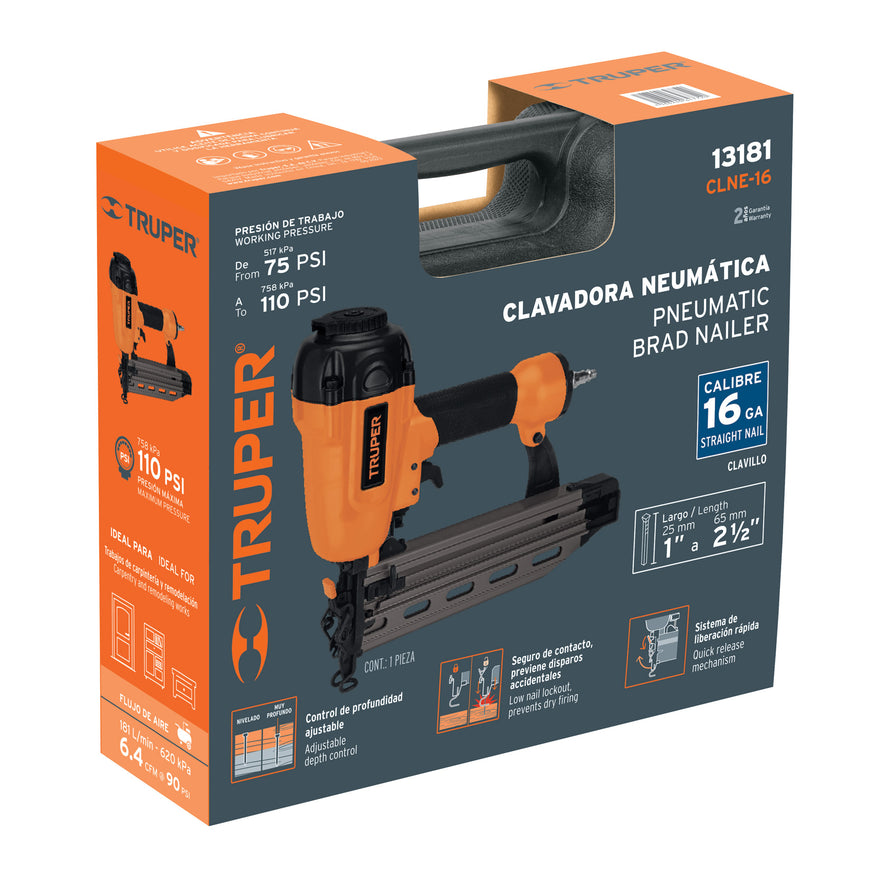 Clavadora neumática profesional, calibre 16, Truper, 13181