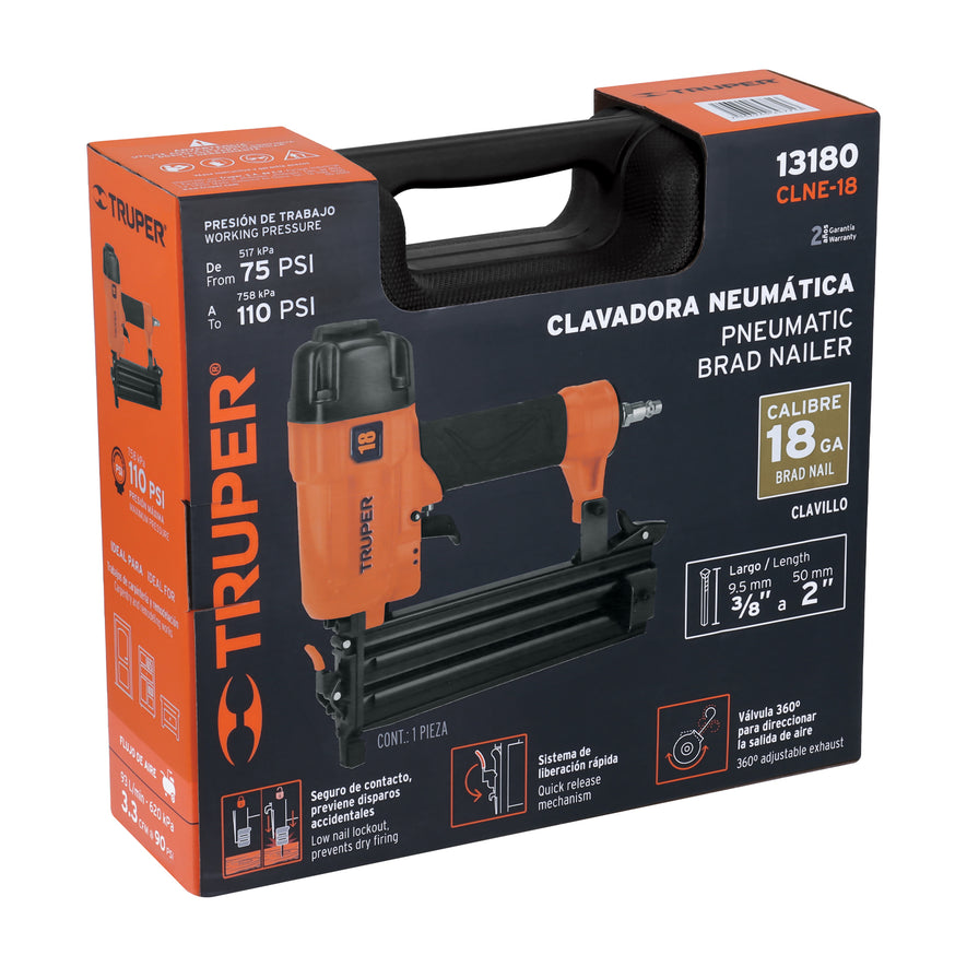 Clavadora neumática profesional, calibre 18, Truper, 13180