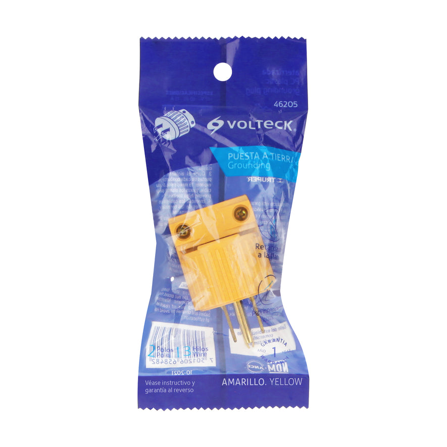 Clavija industrial plástica aterrizada, 2 polos+tierra Caja con 20, 46205