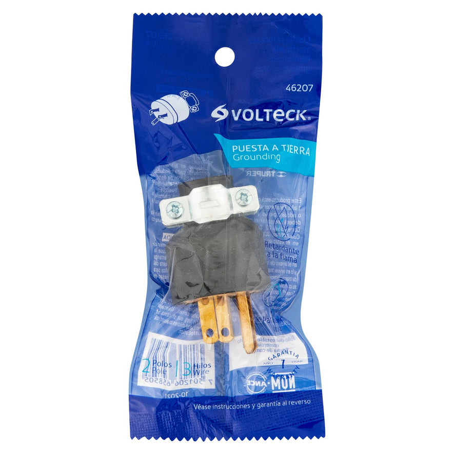 Clavija industrial reforzada aterrizada, 2 polos+tierra Caja con 20, 46207