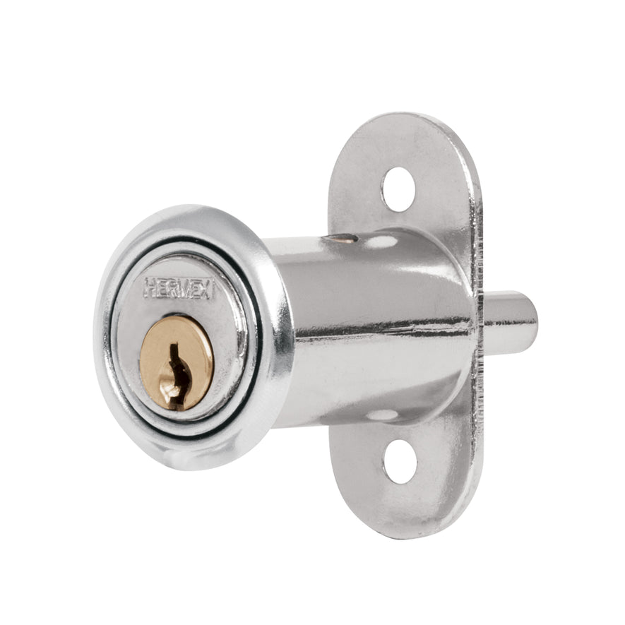 Cerradura para mueble, modelo 20, cromo, Hermex Caja con 6, 43561