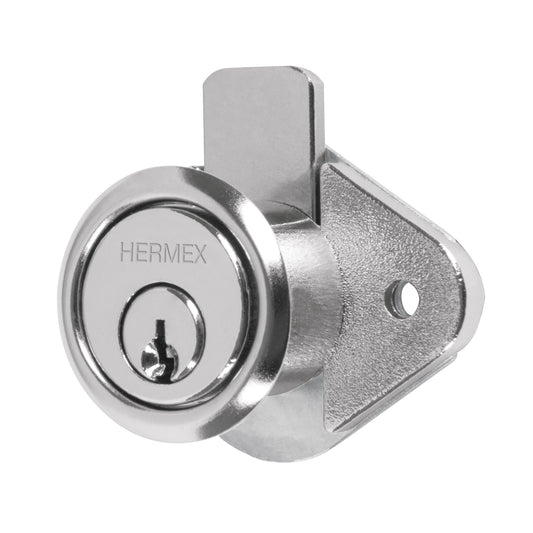 Cerradura para mueble, modelo 21, cromo, Hermex Caja con 6, 43558