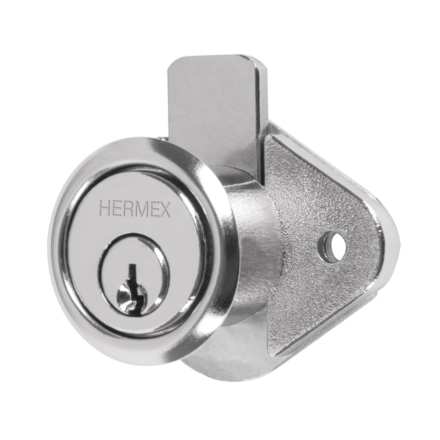 Cerradura para mueble, modelo 21, cromo, Hermex Caja con 6, 43558