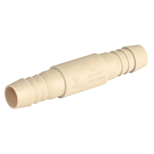 Cople reducido inserción de 3/4' x 1/2' de polipropileno Caja con 10, 48556