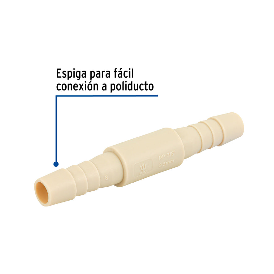 Cople inserción de 3/8' de polipropileno, Foset Caja con 20, 48552