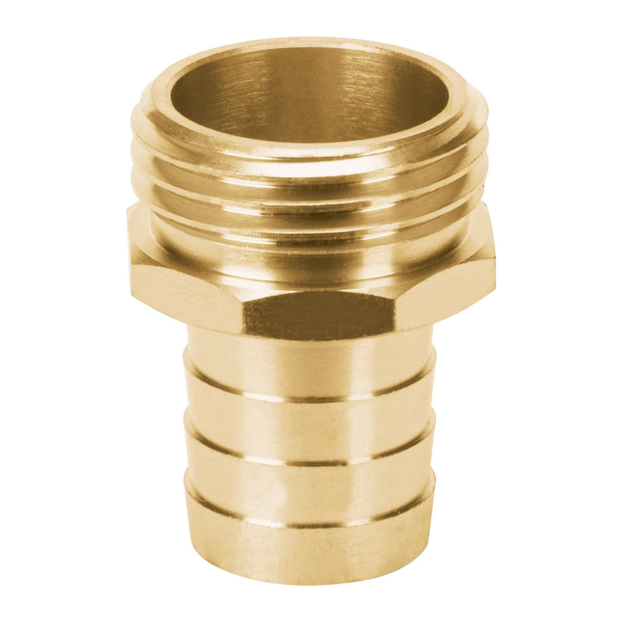 Conector 3/4' macho de latón sólido para manguera, Truper Caja con 6, 12287