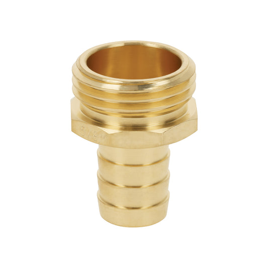 Conector 5/8' macho de latón sólido para manguera, Truper Caja con 6, 12289