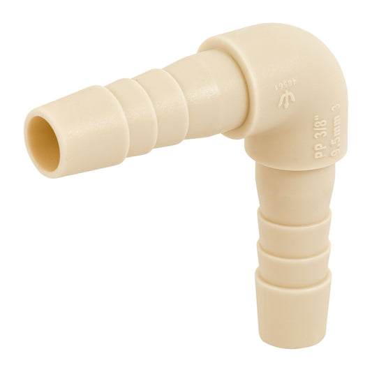 Codo 90° inserción de 3/8' de polipropileno, Foset Caja con 10, 48561