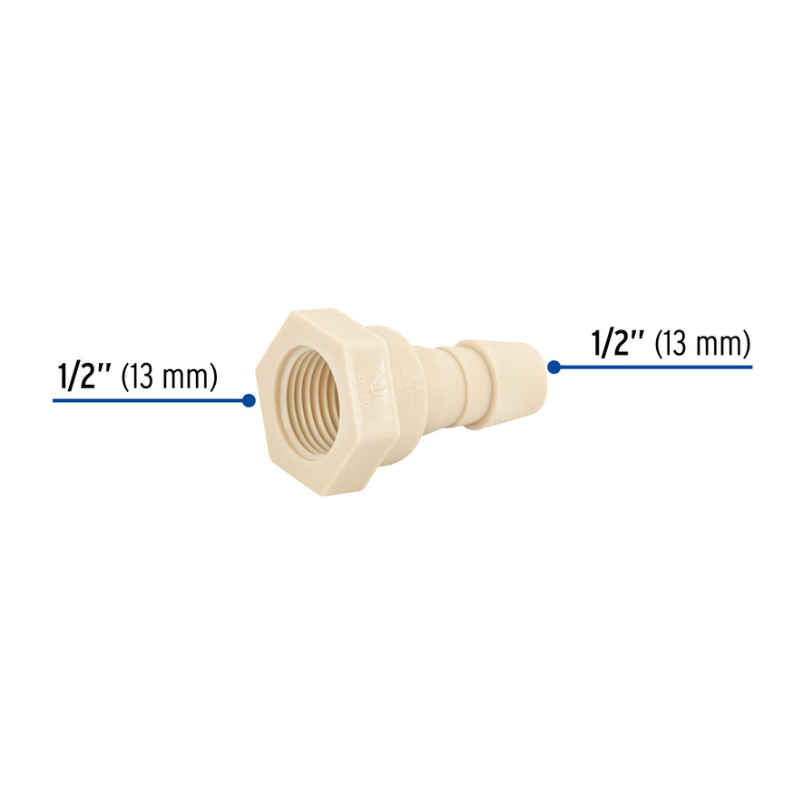 Adaptador inserción rosca interior de 1/2' x 1/2', Foset Caja con 20, 48580
