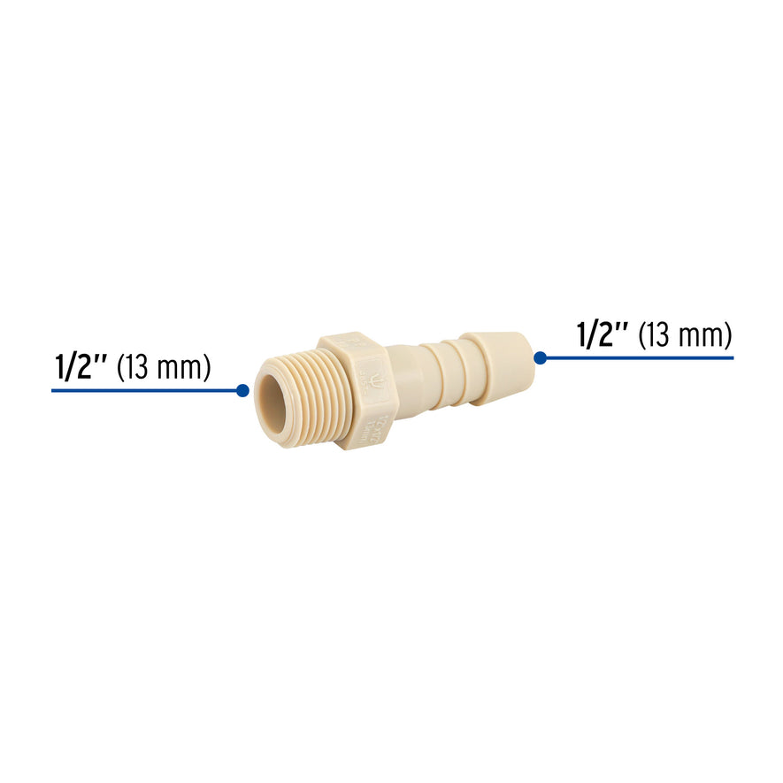 Adaptador inserción rosca exterior de 1/2' x 1/2', Foset Caja con 20, 48574