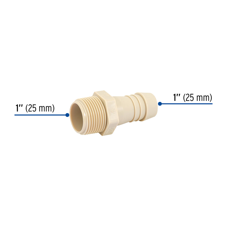 Adaptador inserción rosca exterior de 1'x 1', Foset Caja con 10, 48576