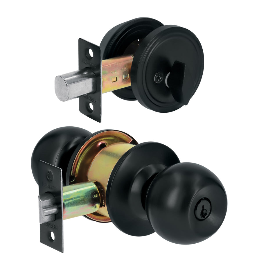 Combo cerraduras, llave-mariposa, Negro, Hermex Basic Caja con 3, 28143