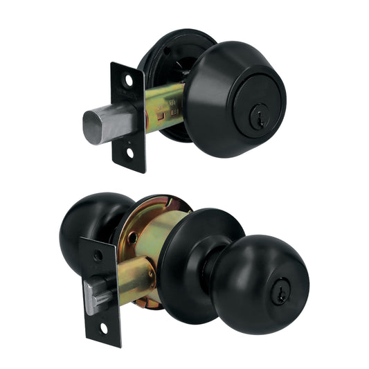 Combo cerraduras, llave-llave, Negro, Hemex Basic Caja con 3, 28144