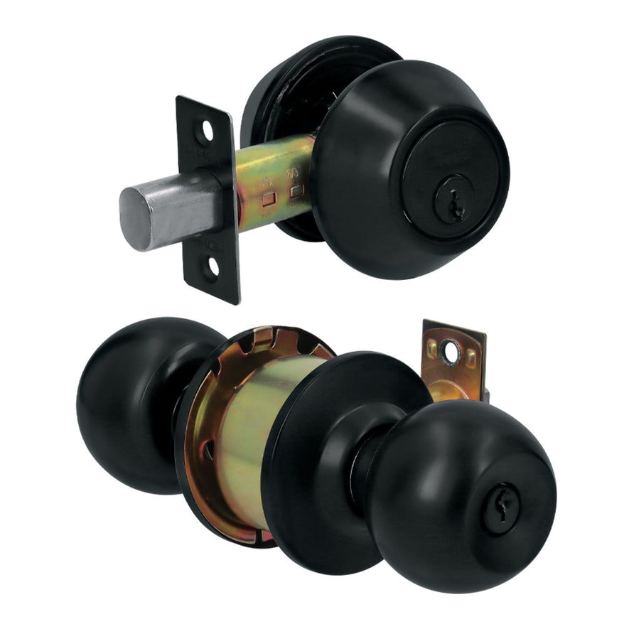 Combo cerraduras, llave-llave, Negro, Hemex Basic Caja con 3, 28144