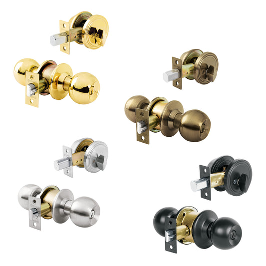 Combo cerraduras, llave-mariposa, latón antiguo,Hermex Basic Caja con 3, 23617