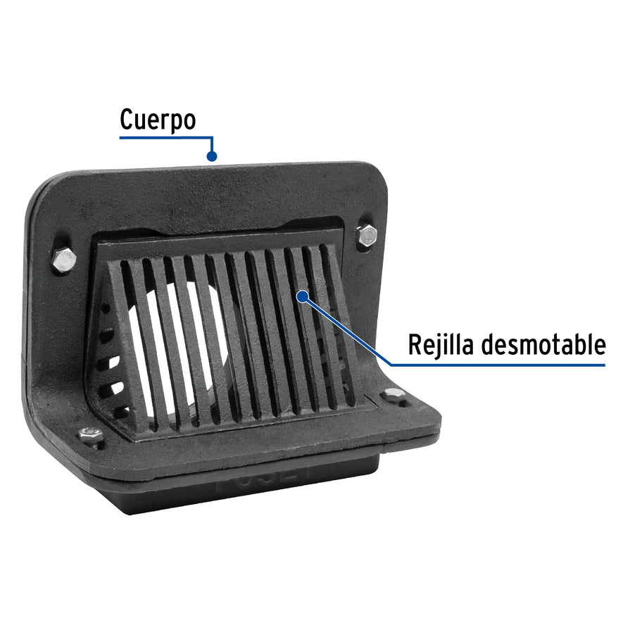 Coladera de hierro pretil para azotea, Foset, 45302