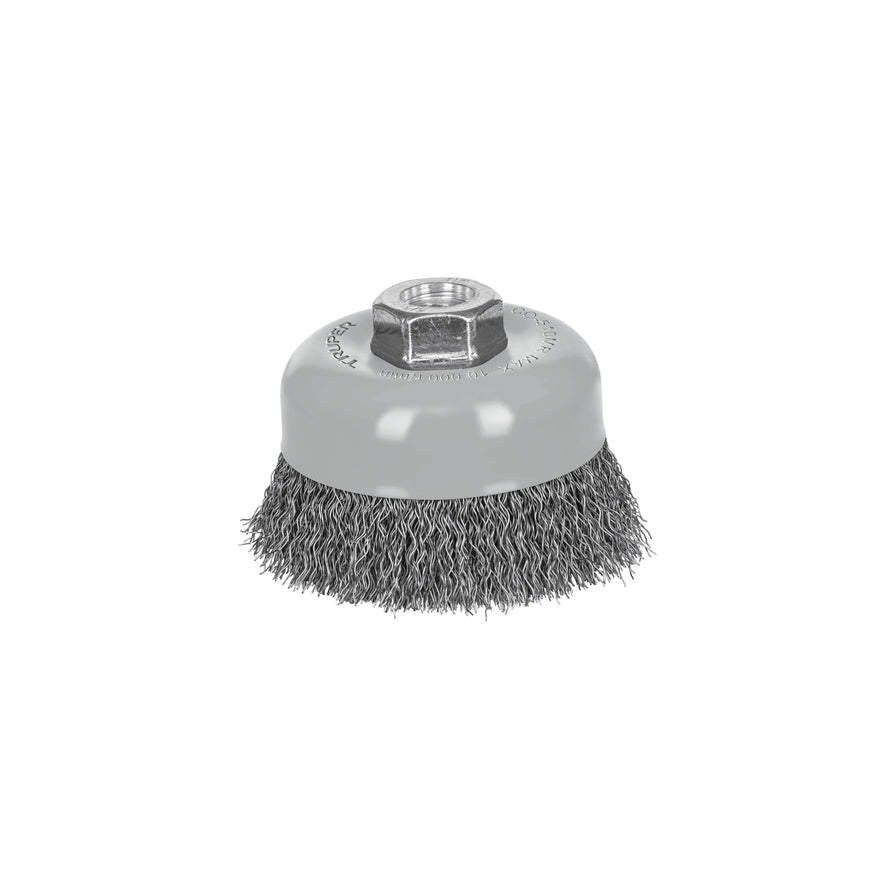 Carda copa 4' alambre ondulado fino, Multi-rosca, Truper Caja con 4, 100858