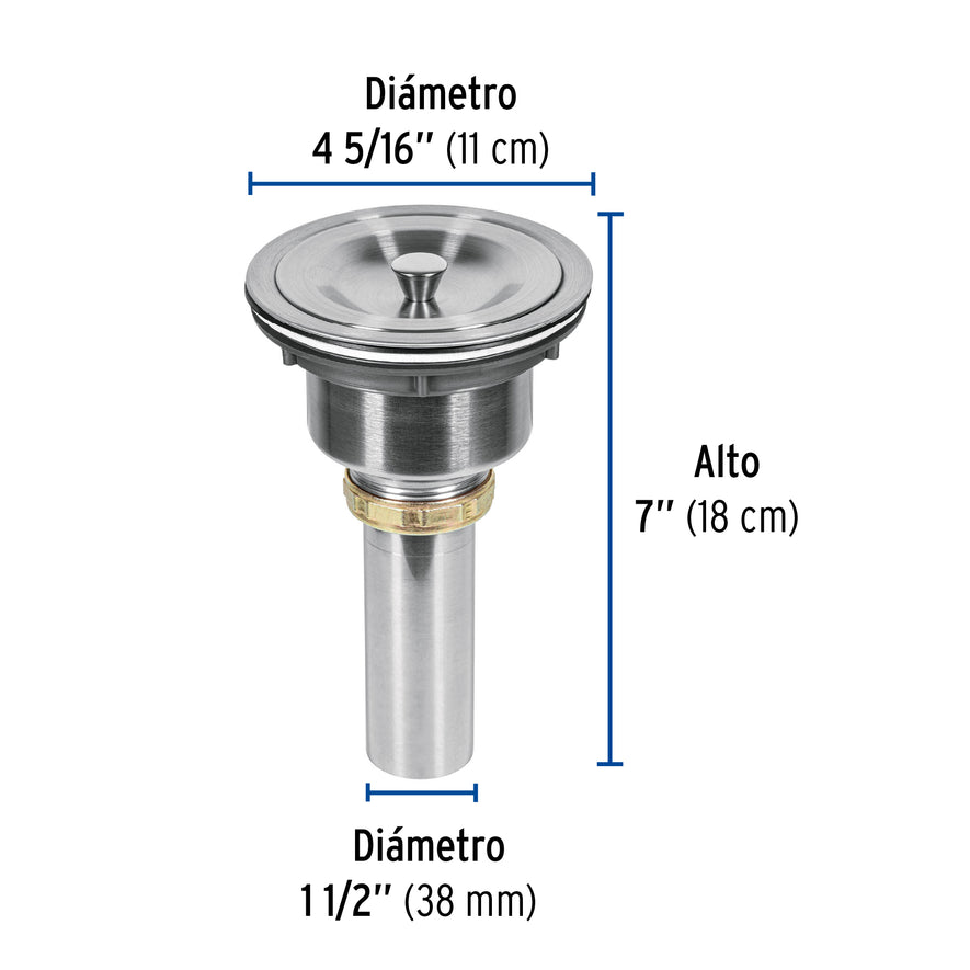 Contracanasta 3-1/2' inox, cuerpo profundo,con tapa, Riviera Caja con 6, 46629