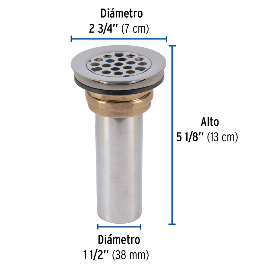 Contrarejilla 2-1/2' inox, tipo bar, Foset Caja con 6, 49044