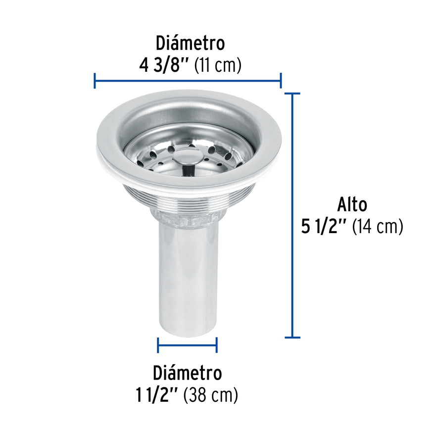 Contracanasta 3-1/2' inox, tubo inox, Foset Caja con 6, 47452