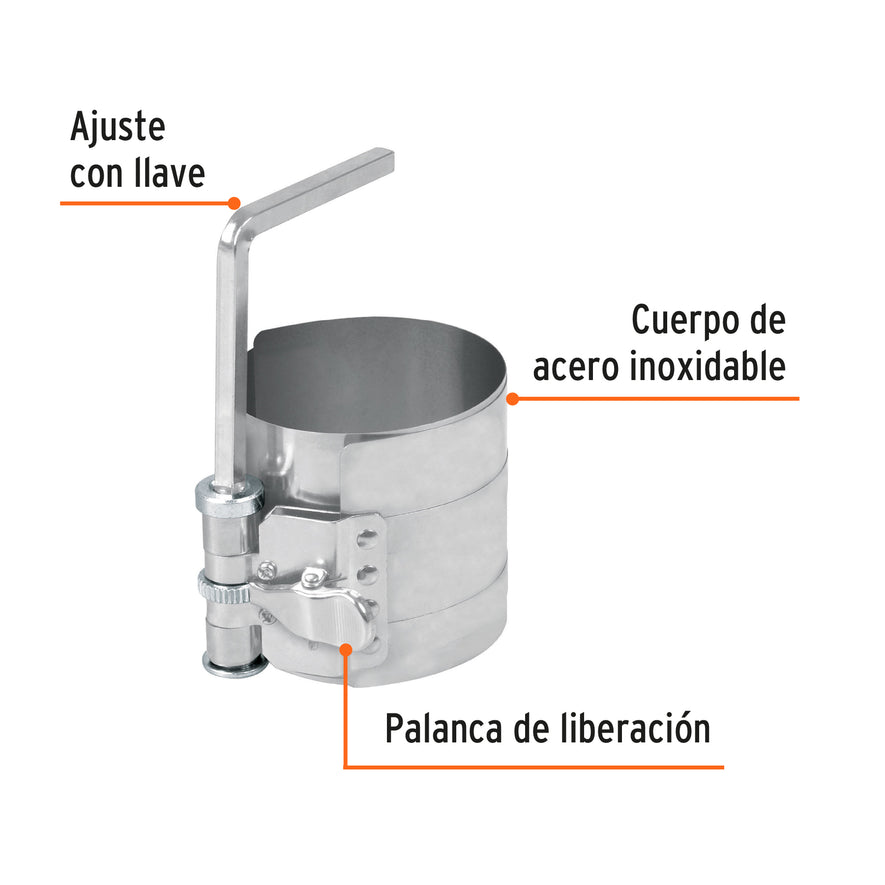 Compresor para anillos de pistón, Truper Caja con 4, 14536