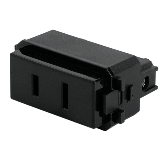 Contacto sencillo, 2polos, sin tierra, línea Italiana,negro Caja con 12, 47606