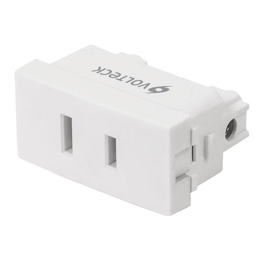 Contacto sencillo, sin tierra, línea Oslo, color blanco Caja con 12, 48318