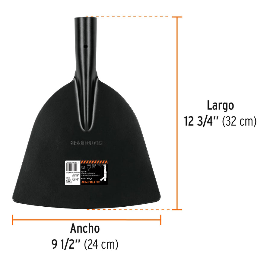 Coa pala, sin mango, Truper Caja con 4, 17035