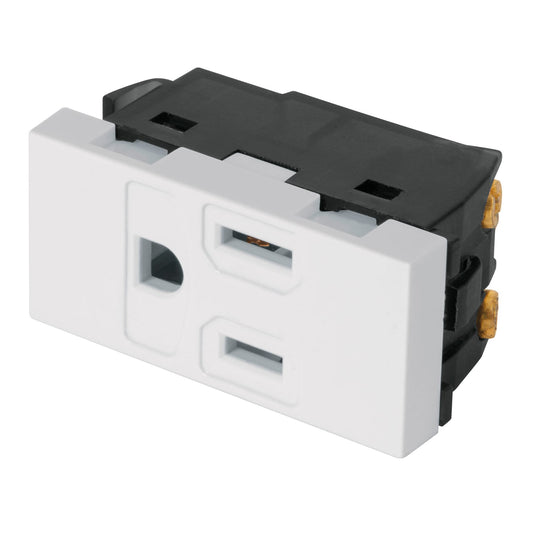 Contacto aterrizado, 1 módulo, línea Española, color blanco Caja con 12, 47051